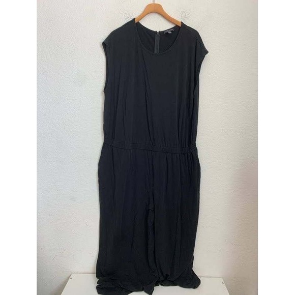 Eileen Fisher Woman Black Sleeveless wide leg Jumpsuit Elastic Waist size 2X - Picture 1 of 10